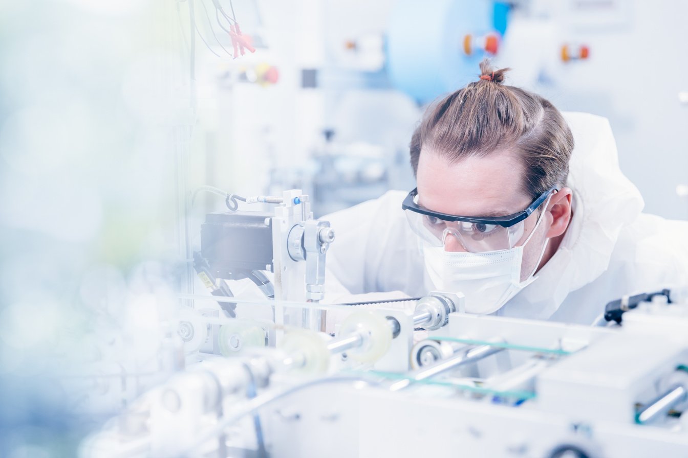 Engineering Scientist Working with Advanced Technology Medical Device in Science Laboratory for Experimental Research.